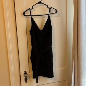 Altar’d State Black Mini Dress with Tie Waist